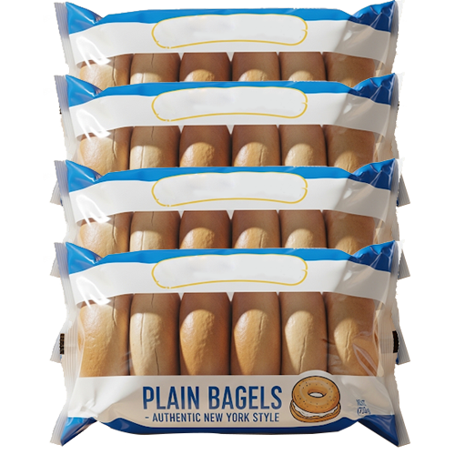 Plain Bagels - Pack 4